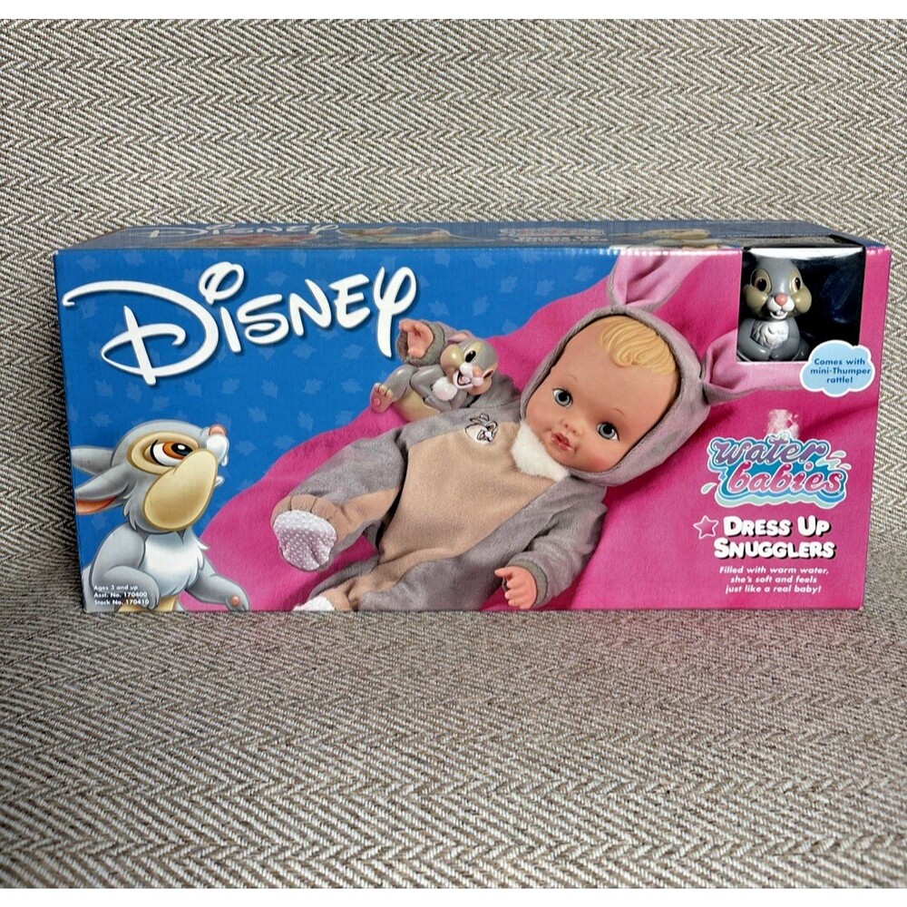 Disney Thumper Water Babies Dress Up Snugglers Doll Rattle Playmates 2003 Sealed